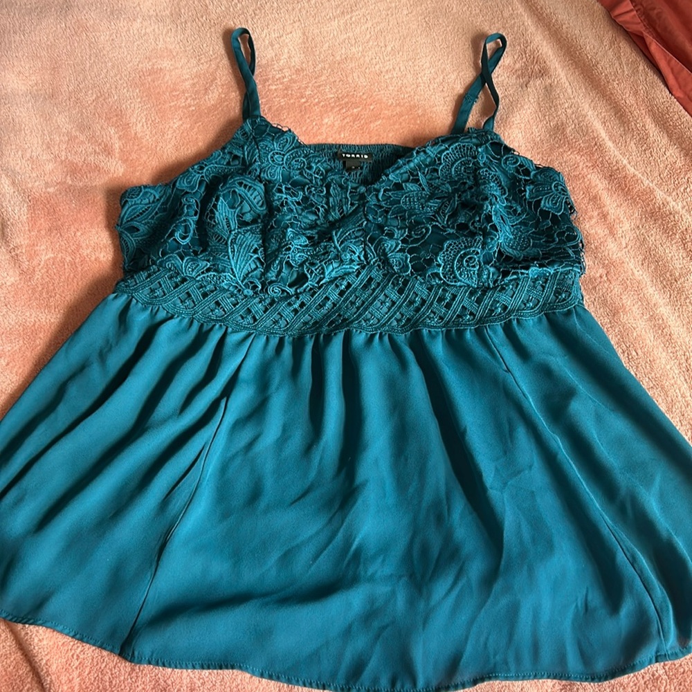 Torrid size 2 blue lace top